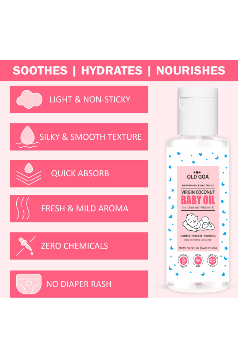 Organic Baby Oil | Cold Pressed | Baby's Sensitive Skin & Hair - 100 Ml 