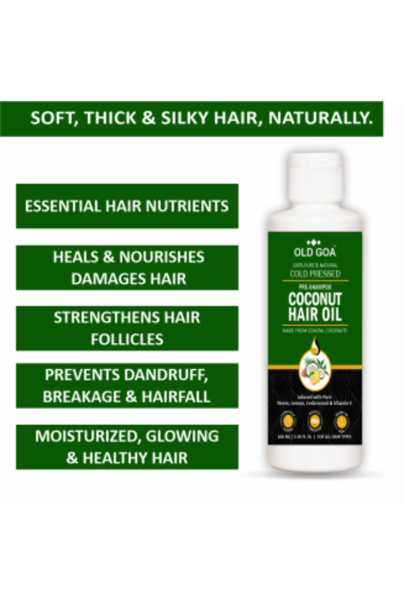  Hair Oil | Pre Shampoo | Cold Pressed | Coconut Oil infused  with Neem, Lemon, Cedarwood & Vitamin E - 200 Ml 