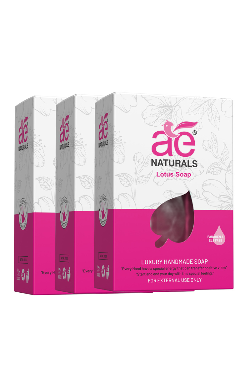 AE Naturals Handmade Lotus  With Glycerine Paraban Free 100g  Pack of 3